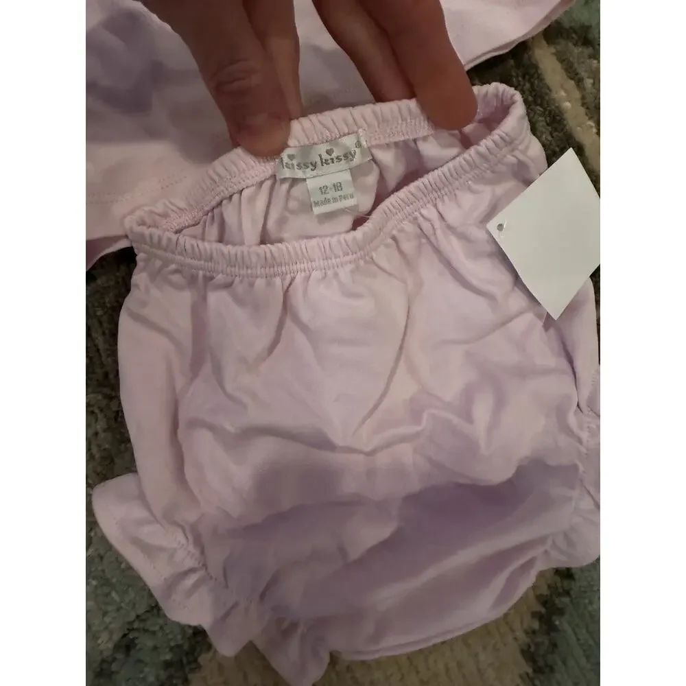 Kissy Kissy Pique Twin Bunnies Pink Dress Set Pima Cotton Easter 3-6 Months NWT